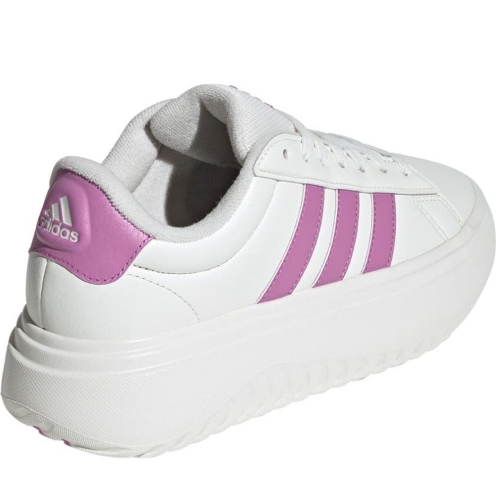 adidas White Platform Sneaker with Pink Stripes - Picture 2 of 8